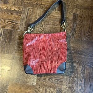 Stylish Red and Black Shoulder Bag